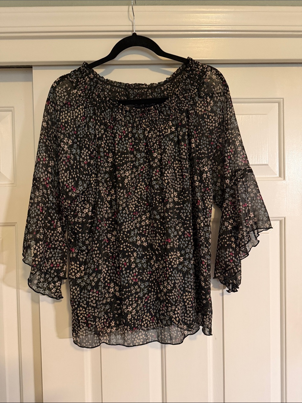 Tamara H. Sheer Black Blouse
